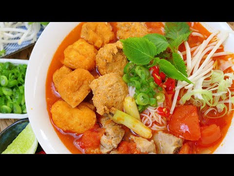 The Best Vietnamese Crab Noodle Soup Recipe | How to Make Bun Rieu