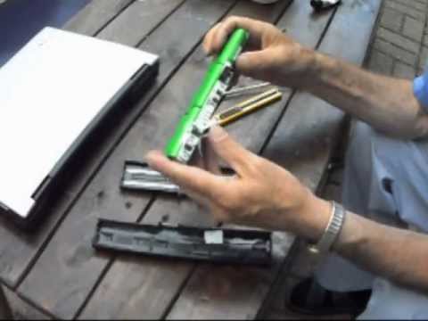 Remove dead cells from dead laptop battery pack - YouTube
