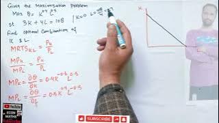 finding MRTS , MPK,  MPL optimal combination from Cobb Douglas function and Production Constraint
