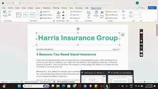 Shelly Cashman Word 365 | Module 7: SAM Project A Harris Insurance Group