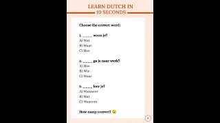 Learn Dutch A1 | Can You Fix This Question? ❓ | Day 3 Shorts