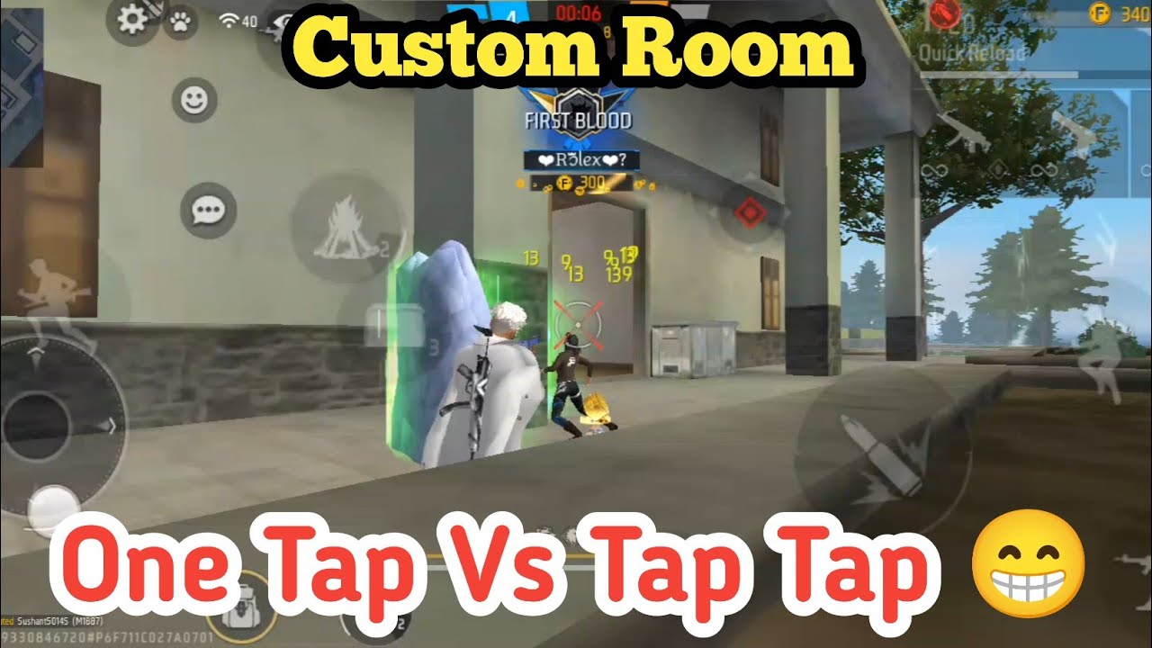 One tap Vs Tap Tap in custom challenge Free Fire