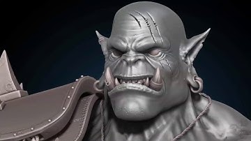 Timelapse ZBrush 2018 - 3D Game Character Development - Part 1 - WARCRAFT ORC WARRIOR