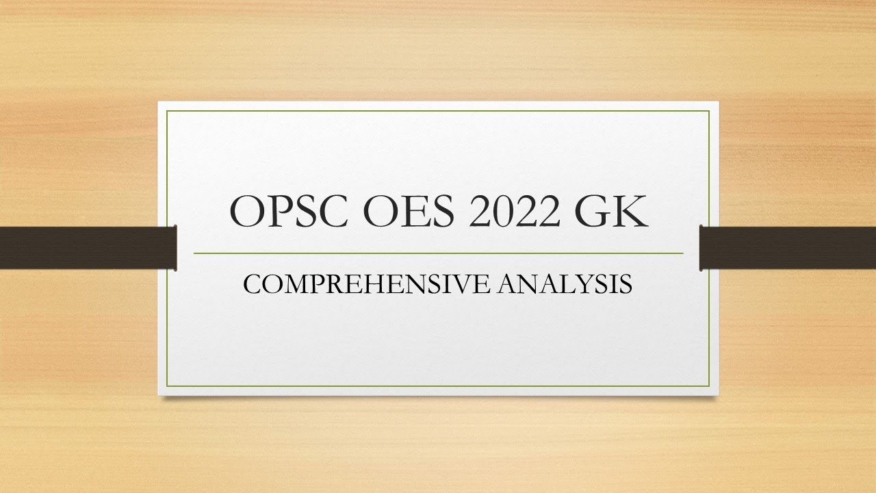 OPSC(OES) 2022-23 ANSWER KEY