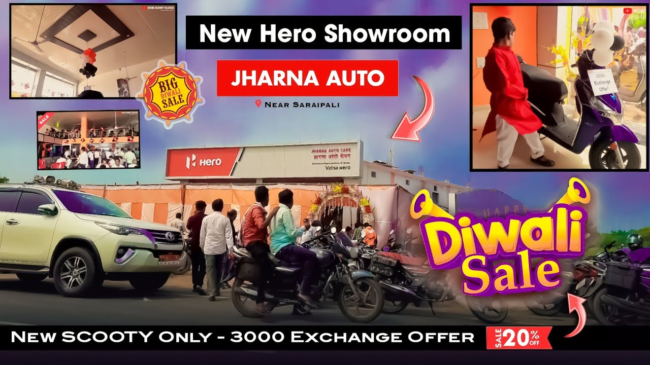 New Hero Showroom JHARNA AUTO Near Saraipali New SCOOTY Only 3000