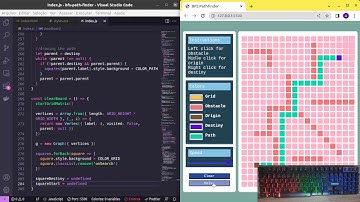 ASMR Programming - How to make a BFS Path Finder in HTML, CSS and Javascript - No assets, No talking