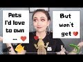 Pets I&#39;d LOVE to own but WON&#39;T get