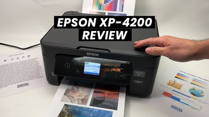 Epson XP 4200 Setup, Unboxing, Complete Setup, Install Ink, Wireless Setup,  Printing Review. 