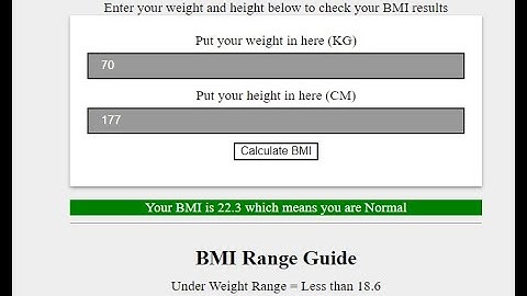 BMI Calculator | JavaScript Project #3