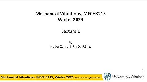 Lecture 1   Vibrations W2023 January 5