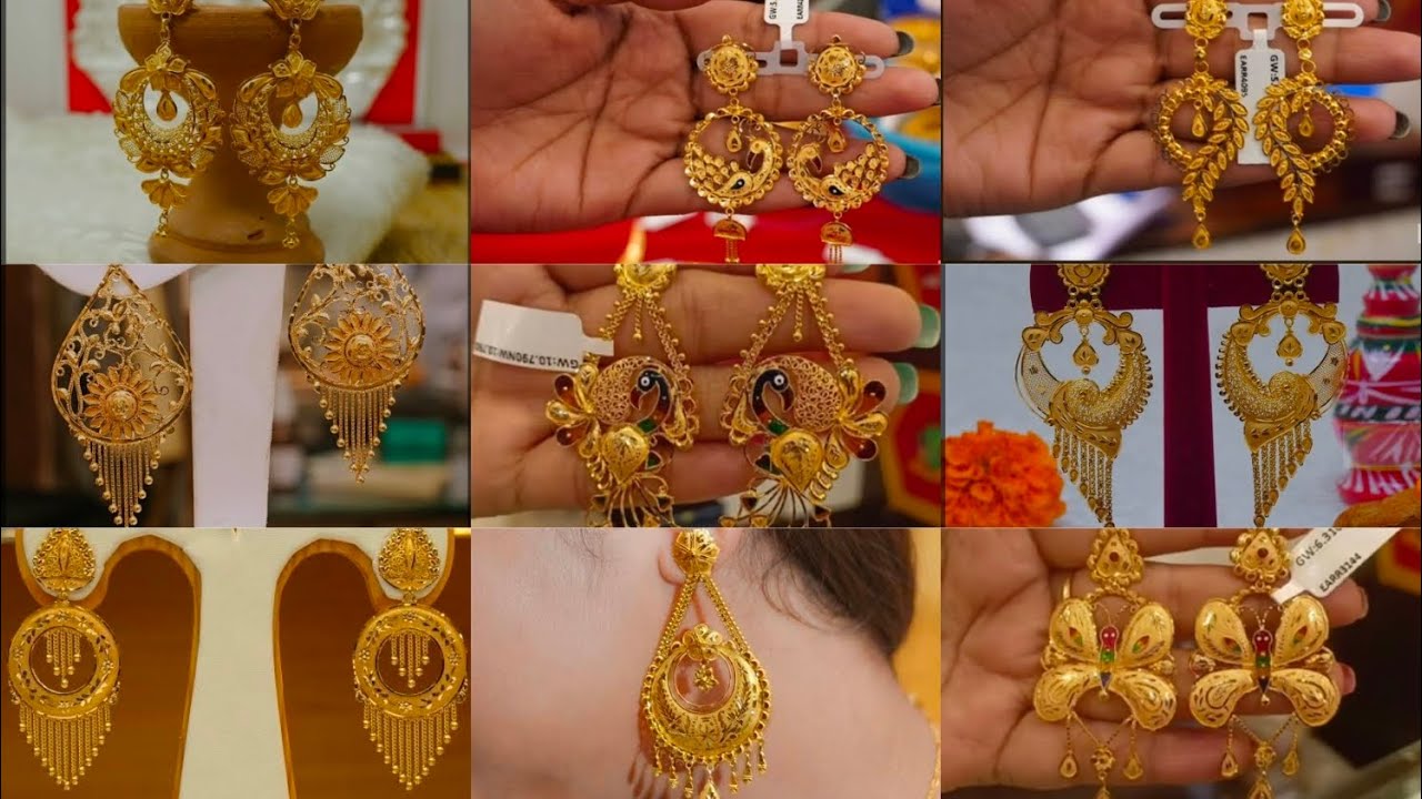 40+ latest design gold kanbala earrings/ দুর্দান্ত ডিজাইন কানবালা। bridal gold earrings collections