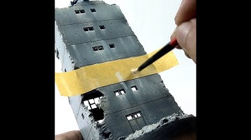 #shorts GUNPLA DIORAMA | Painting A Ruined Building Diorama | Vallejo Colors | 2021