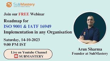 Roadmap for ISO 9001 & IATF 16949 Implementation in any organization