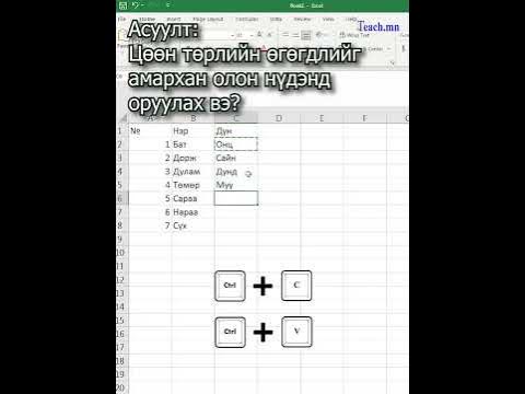 Цөөн төрлийн өгөгдлийг амархан олон нүдэнд оруулах вэ? - YouTube