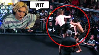 xQc Reacts to Mizkif MMA Fight Night Highlights