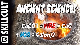 PRIMITIVE FIRE SCIENCE!  Burning Shells Into Lime In a Grass Straw & Clay Furnace