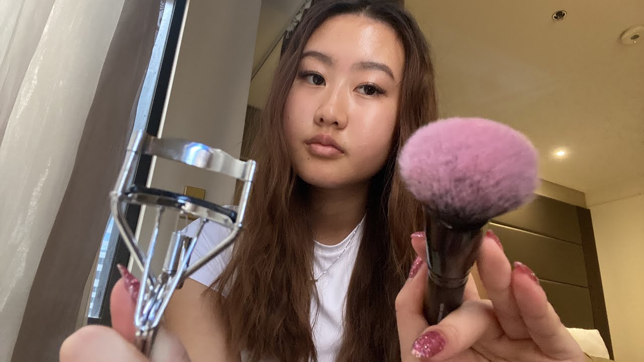asmr doing your makeup in a rush
