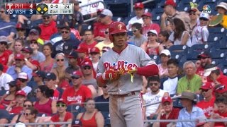 PHI@WSH: Hernandez goes 3-for-4, swipes a bag