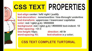 css text properties  in details