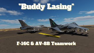 DCS 2.8 | "Buddy Lasing" | F-16C & AV-8B Teamwork |  VR