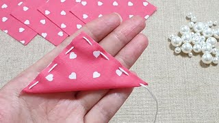 Super Easy Flower Making Idea with Fabric - Amazing Hand Embroidery Flower Design Trick -Sewing Hack