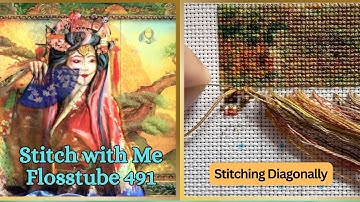 Stitching Diagonally with Lots and Lots Of Confetti Stitches 😲 Flosstube #491 SWM STITCHERY LOVERS