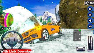 Offroad Taxi Driving Sim 2021 Almost Slipped Mount Snow - Luxurious Yellow Taxi Android iOs Gameplay screenshot 3