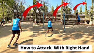 How To Attack A Volleyball with Right Hand || HOW TO ATTACK || #volleyball #abvolleyball #spike