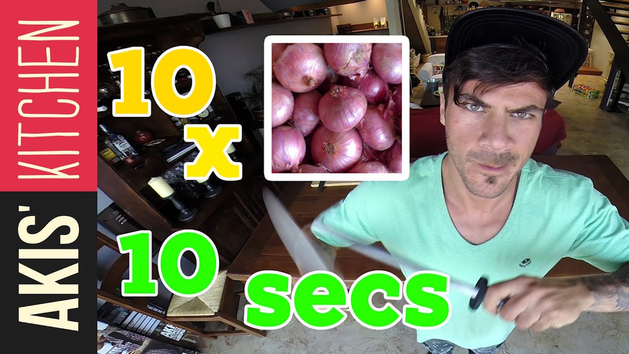 Slice 10 Onions in 10 Seconds!!! | Akis Petretzikis