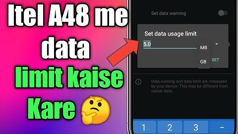Itel A48 me data limit kaise Kare | how to limit Itel A48 mobile data usage |  Mobile data limit