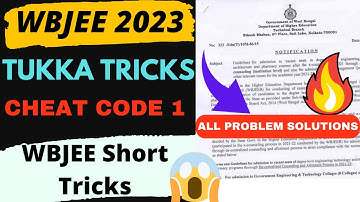 WBJEE Tukka Tricks 🔥| Cheat Code 1 ✅| WBJEE Short Tricks 🔴| WBJEE Preparation 2023 | WBJEE 2023