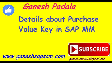 Details about Purchase Value Key in SAP MM | Tolerance Limits | Purchasing | SAP Best Online Videos