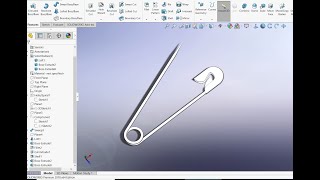 Solidworks - tutorial - pin - safety pin - composite curve