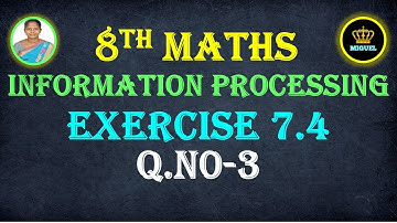 8th Maths Ex 7.4 Q.No.3 Ch-7 Information Processing | TN 8th Samacheer Maths