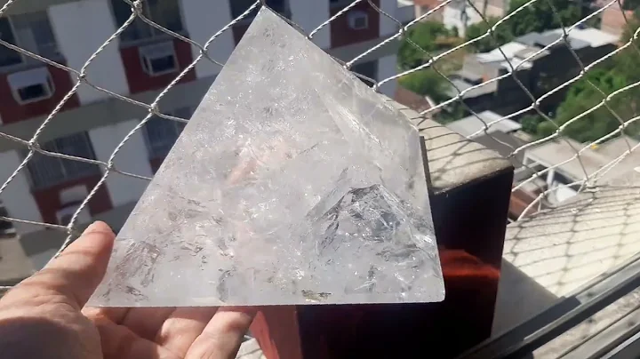 Large Rainbow Quartz Pyramid 6 1/4" square