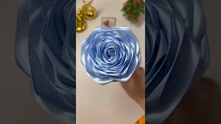 Easy Ribbon Rose I Flower making with Ribbon I Gift Idea #diy #craft #shorts