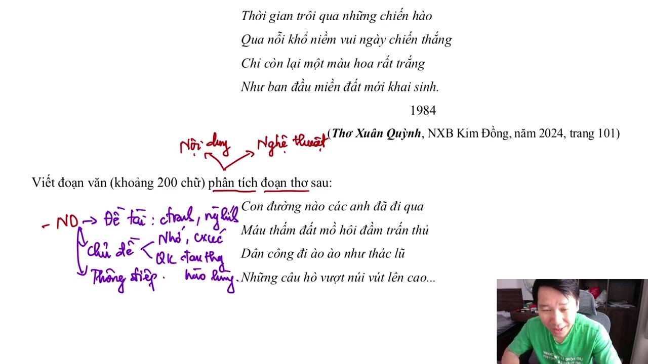 KĨ NĂNG VIẾT BÀI PHÂN TÍCH TÁC PHẨM THƠ - 5. Phân tích đoạn trích/tác phẩm