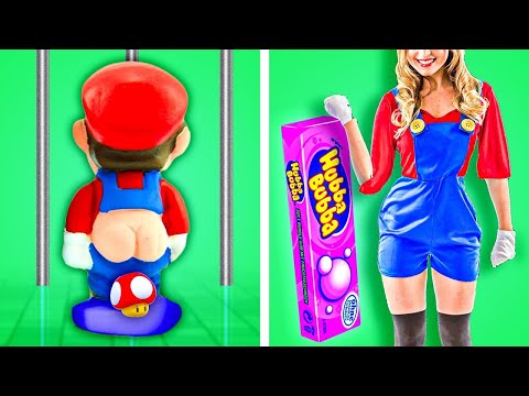 Princess Peach & Super Mario Food Sneaking Ideas in JAIL! *Awesome Food Hacks*