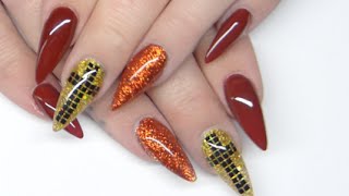 DIY Acrylic Nails - Oxblood stiletto