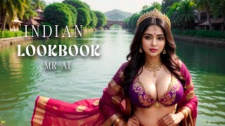 [4K] Ai Art Indian Lookbook Girl Al Art Video - Riverside  Serenity