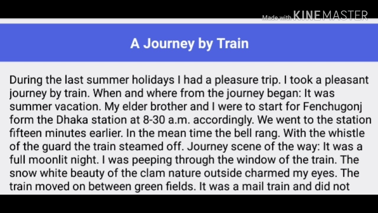 a journey by train essay for class 5