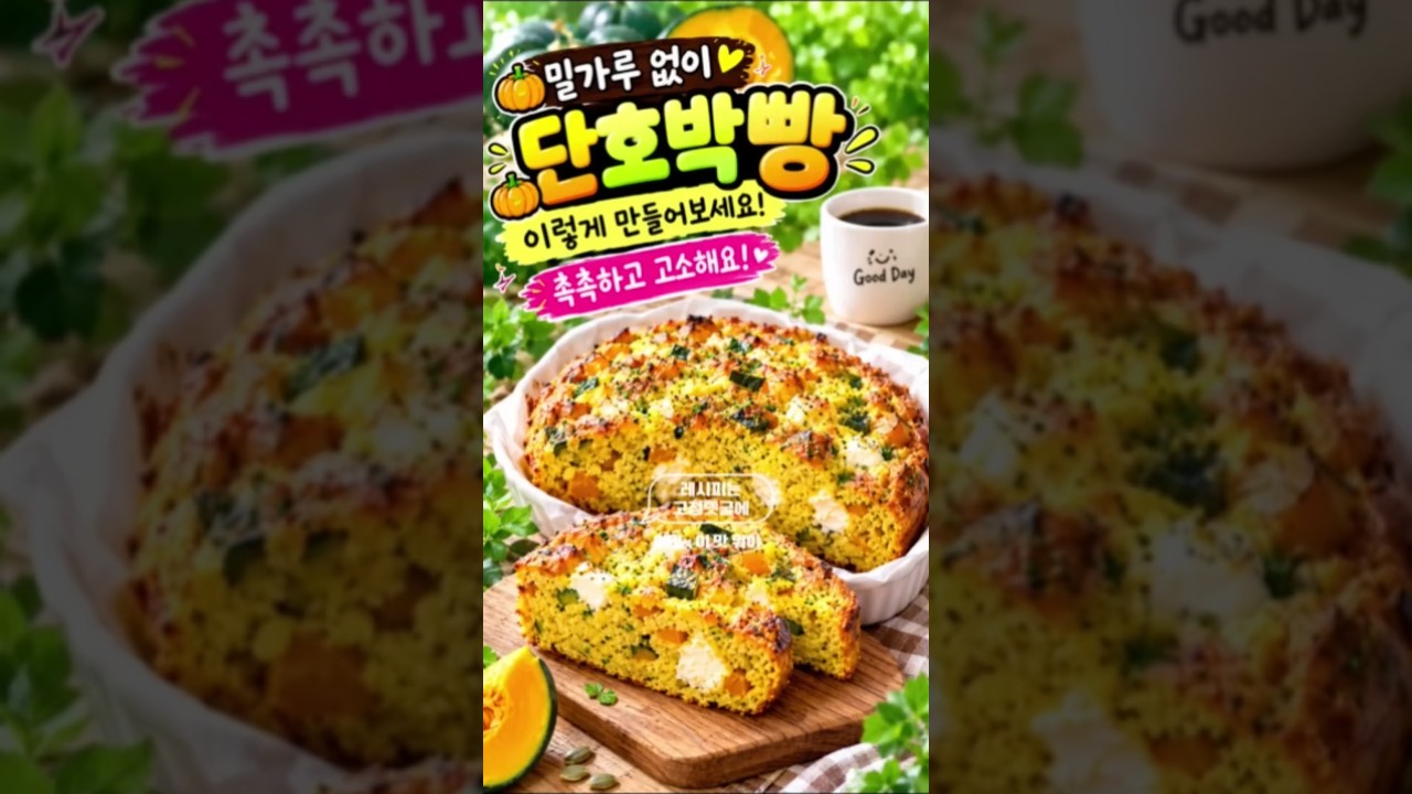 밀가루 없이 단호박빵 만들기 레시피 숏폼 썸네일
