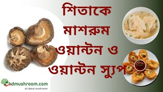 শীতাকে মাশরুম অনথন ও অনথন স্যুপ | Shiitake Mushroom Wonton & Wonton Soup | Mushroom Food