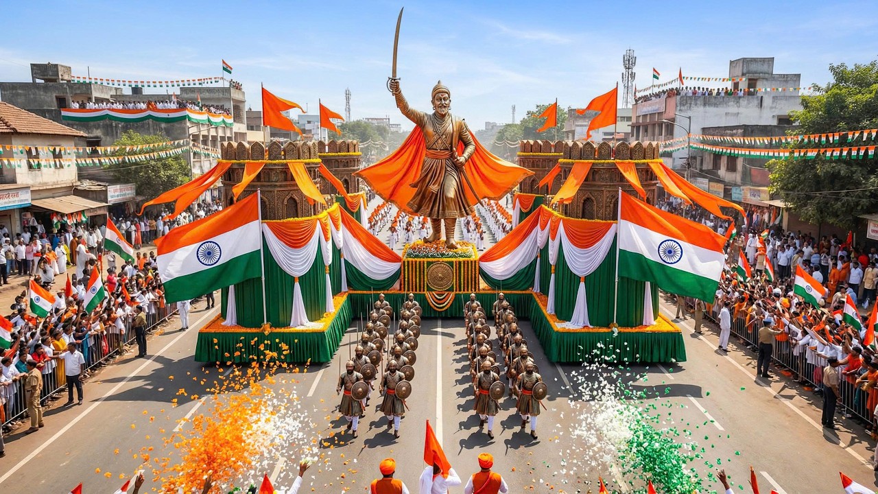 Парад в честь Дня рождения Шиваджи 2026 года в Махараштре прошел с невероятным размахом | Масштабное