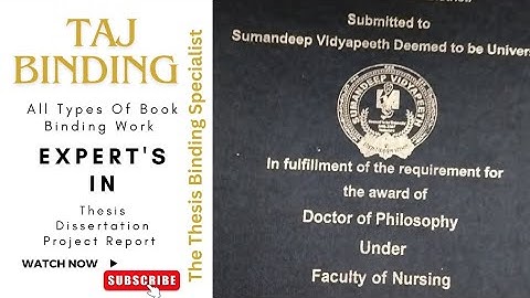 Sumandeep Vidyapeeth University doctor of philosophy THESIS BINDING Taj Binding Vadodara Gujarat