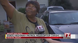 Neighbors saw NC highway patrol helicopter circling before crash on Raleigh street