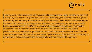 Rank Higher with THE POST E’s SEO Services in Delhi