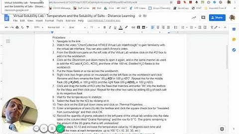 Video Explanation   Virtual Solubility Lab   Distance Learning