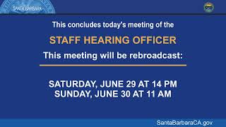 Staff Hearing Officer - June 26, 2024
