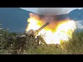 Стрельба самоходных минометов «Тюльпан» и пушек «Малка» в ходе учения на Северном Кавказе